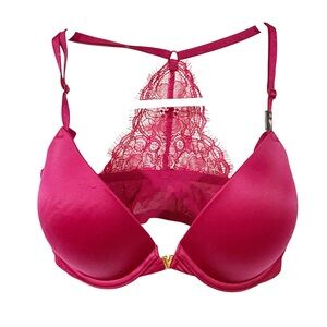 Victoria Secret Very Sexy Underwire Padded Push Up Lace Back Bra Size 32DD NEW